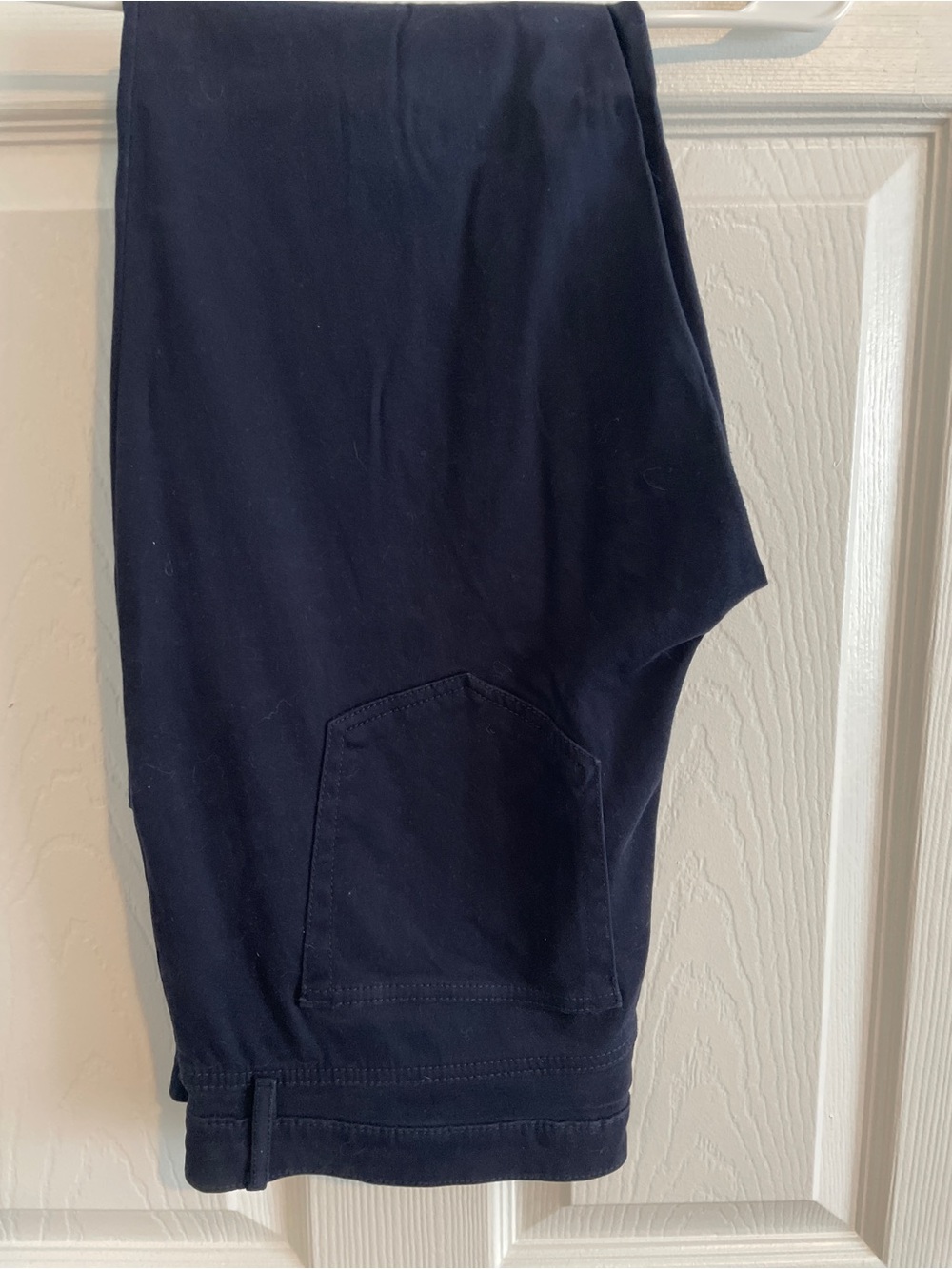 LOFT Navy Straight-Leg Pants with Button Waist